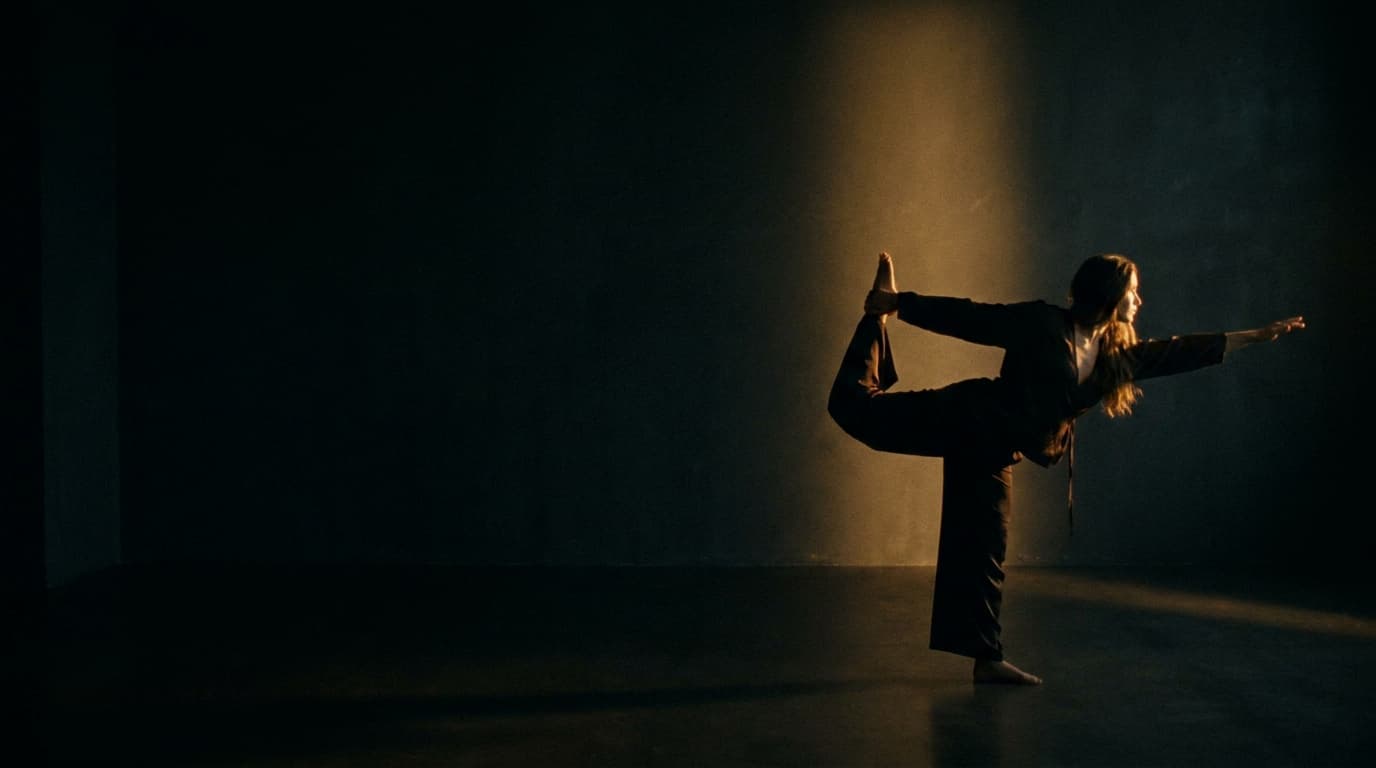 Yoga movement in a studio